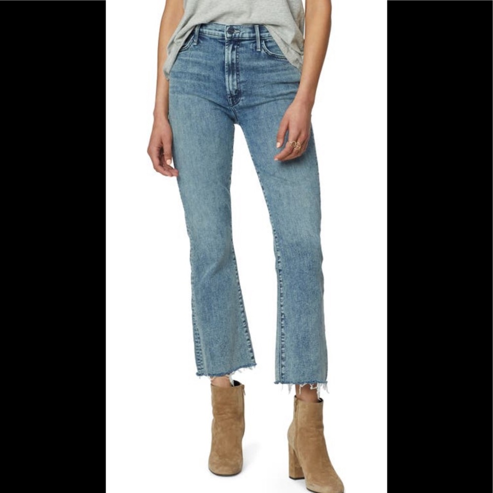 MOTHER Light Blue Cropped Straight Jeans